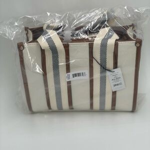 ALDO Stylish Cream and Brown Tote Bag